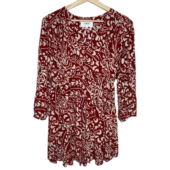 ba&sh Dresses & Skirts - Ba&sh Silk Floral Mini Dress Red Size Small Boho Romantic Feminine‎ Date Night
